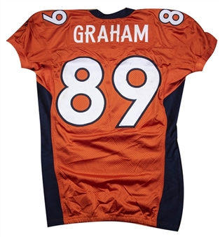 2009 Daniel Graham Game Used Denver Broncos Home Jersey Photo Matched To 11/9/2009 (Broncos COA)